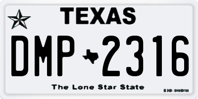 TX license plate DMP2316