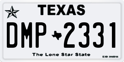 TX license plate DMP2331
