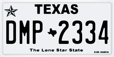 TX license plate DMP2334