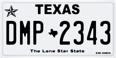 TX license plate DMP2343
