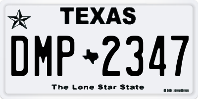 TX license plate DMP2347