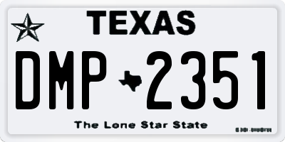 TX license plate DMP2351
