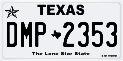 TX license plate DMP2353