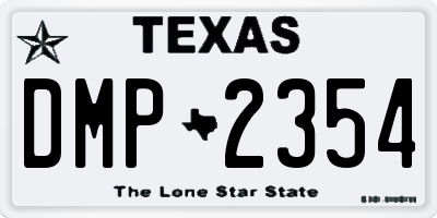 TX license plate DMP2354