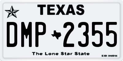 TX license plate DMP2355
