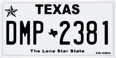 TX license plate DMP2381