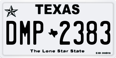 TX license plate DMP2383