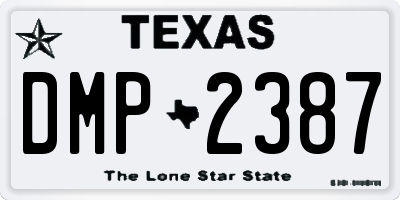 TX license plate DMP2387