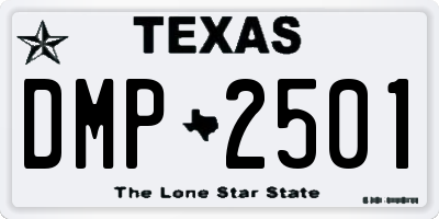 TX license plate DMP2501