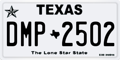 TX license plate DMP2502