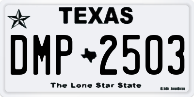 TX license plate DMP2503