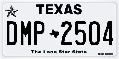 TX license plate DMP2504