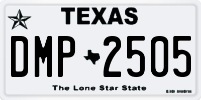 TX license plate DMP2505