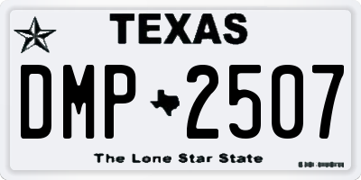 TX license plate DMP2507