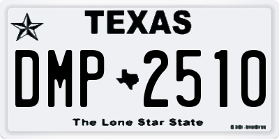 TX license plate DMP2510