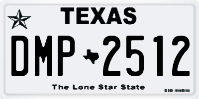 TX license plate DMP2512