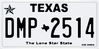 TX license plate DMP2514