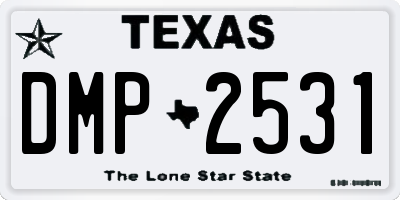 TX license plate DMP2531
