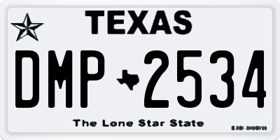TX license plate DMP2534
