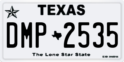 TX license plate DMP2535