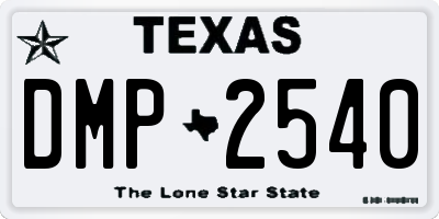 TX license plate DMP2540