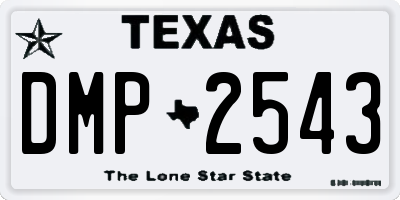TX license plate DMP2543