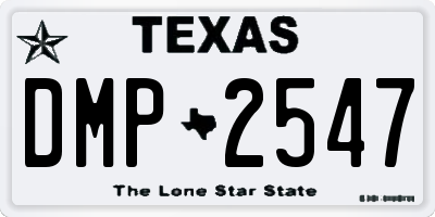 TX license plate DMP2547