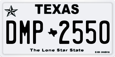 TX license plate DMP2550