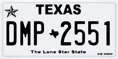 TX license plate DMP2551