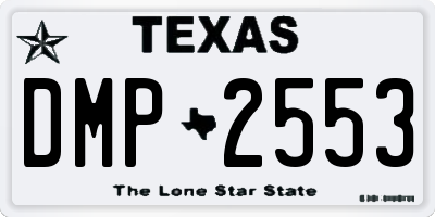 TX license plate DMP2553