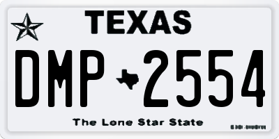TX license plate DMP2554