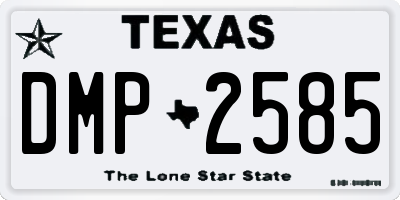 TX license plate DMP2585