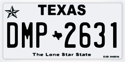 TX license plate DMP2631