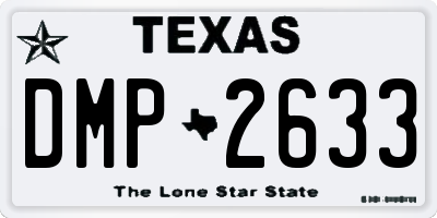 TX license plate DMP2633