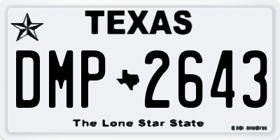 TX license plate DMP2643