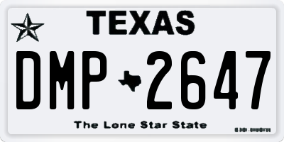 TX license plate DMP2647