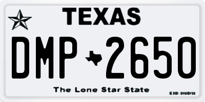 TX license plate DMP2650