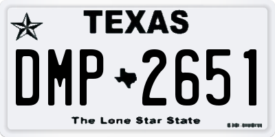TX license plate DMP2651