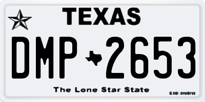 TX license plate DMP2653