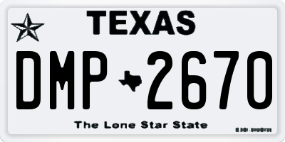 TX license plate DMP2670