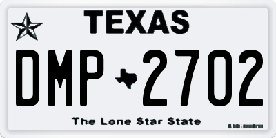 TX license plate DMP2702