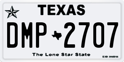 TX license plate DMP2707