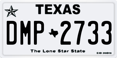 TX license plate DMP2733