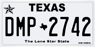 TX license plate DMP2742
