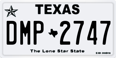 TX license plate DMP2747