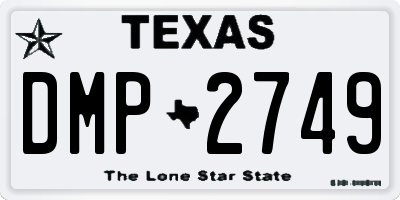 TX license plate DMP2749