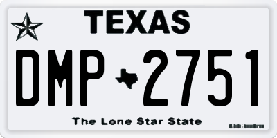 TX license plate DMP2751