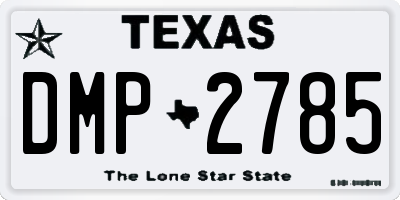 TX license plate DMP2785