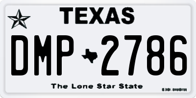 TX license plate DMP2786