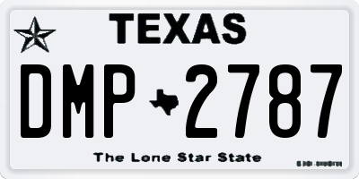 TX license plate DMP2787